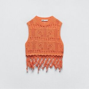 Zara Bright Orange Knit Top